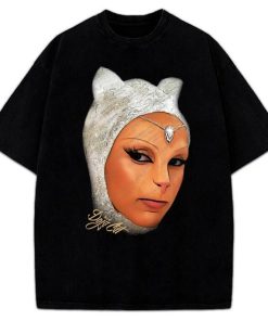 Doja Cat T-Shirt Amala Paint The Town Red Custom Graphic Big Face Cat T-Shirt