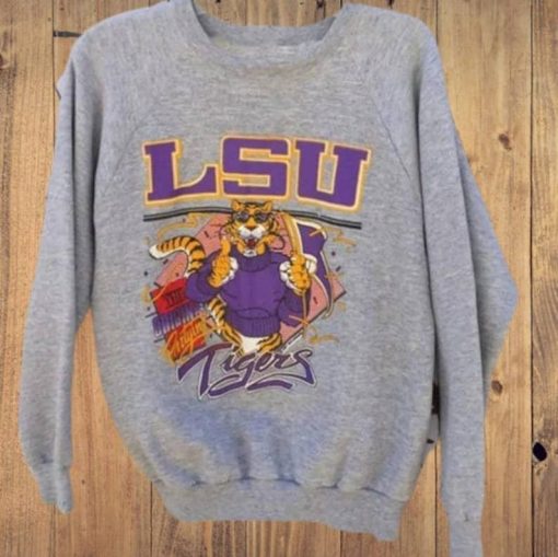 Vintage NCAA Louisiana Football Sweatshirt, LSU Tigers Shirt, Football Lover Gifts, Sunday Football