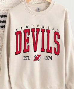 New Jersey Crewneck, Vintage Style New Jersey Sweatshirt, New Jersey Sweatshirt, College Sweatshirt, Hockey Fan Gifts