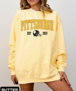 Pittsburgh Football Comfort Colors Sweatshirt, Vintage Unisex Pittsburgh Crewneck, Gift for Football Fan