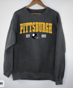 Pittsburgh Football Comfort Colors Sweatshirt, Vintage Unisex Pittsburgh Crewneck, Gift for Football Fan