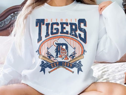 Detroit Baseball Sweatshirt | Vintage Style Detroit Baseball Crewneck Sweatshirt | Detroit EST 1894 Sweatshirt