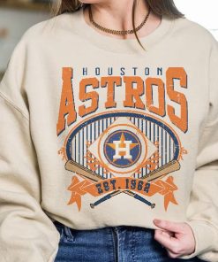 Houston Baseball Sweatshirt | Vintage Style Houston Baseball Crewneck Sweatshirt | Houston EST 1962 Sweatshirt