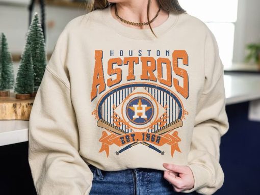 Houston Baseball Sweatshirt | Vintage Style Houston Baseball Crewneck Sweatshirt | Houston EST 1962 Sweatshirt