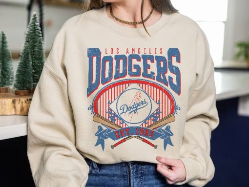 Los Angeles Baseball Sweatshirt | Vintage Style Los Angeles Baseball Crewneck Sweatshirt