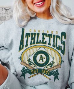 Oakland Baseball Sweatshirt | Vintage Style Oakland Baseball Crewneck Sweatshirt | Oakland EST 1901 Sweatshirt