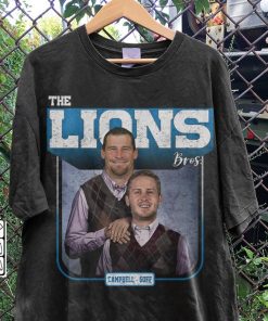 Jared Goff Dan Campbell Detroit Football Shirt, The Lions Step Bros Funny Sweatshirt, Detroit Football Fan 90s Hoodie