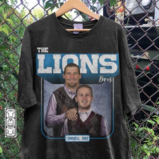 Jared Goff Dan Campbell Detroit Football Shirt, The Lions Step Bros Funny Sweatshirt, Detroit Football Fan 90s Hoodie