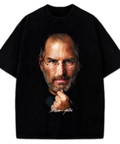 Steve Jobs T-Shirt Portrait Custom Graphic Legendary Tribute Tee