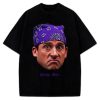 Prison Mike T-Shirt Michael Scott Portrait Custom Graphic The Office Tribute Tee