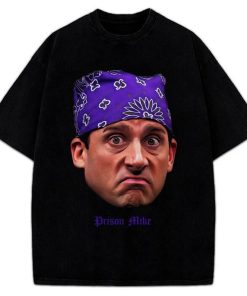 Prison Mike T-Shirt Michael Scott Portrait Custom Graphic The Office Tribute Tee