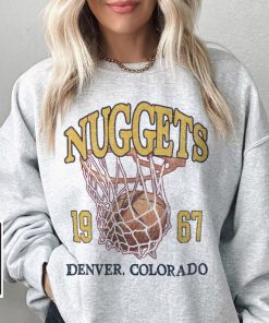 Retro Denver Basketball T Shirt, Nuggets 90s Basketball Graphic Tee