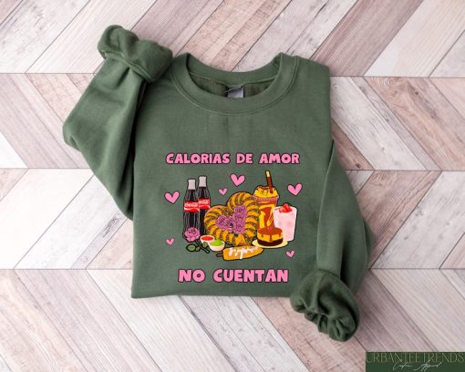 Calorias de amor No Cuentan Shirt, Mexican Valentine Sweatshirt, Valentines Day Gift, Coke and Foods Tshirt