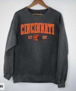 Cincinnati Football Comfort Colors Vintage Style Crewneck Sweatshirt,Game Day Pullover