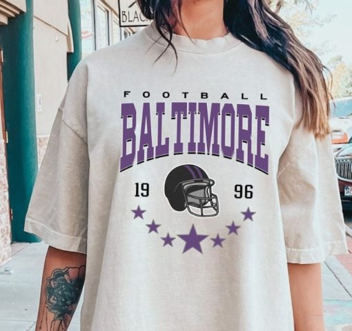 Baltimore Football Shirt, Vintage Baltimore Crewneck Sweatshirt, Raven Football Hoodie, American Football Fan Gift