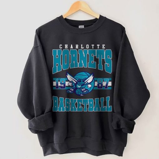 Charlotte Basketball Shirt, Vintage Charlotte Hornet Sweatshirt, Hornet Basketball Hoodie