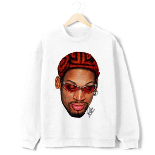 Dennis Rodman Zig Zag Red Hair Rodzilla Hollywood 90's Vintage Design Crewneck Sweatshirt