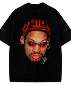 Dennis Rodman Zig Zag Red Hair Rodzilla Hollywood 90's Vintage Design T-Shirt