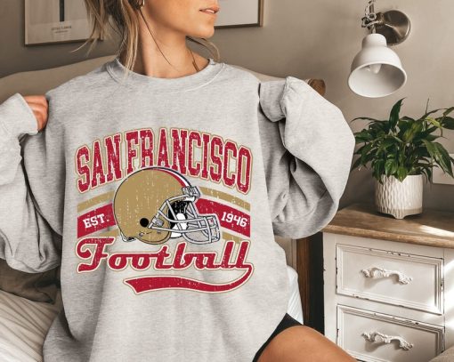 Vintage San Francisco Football Crewneck Sweatshirt, 49ers Shirt, Niners Hoodie