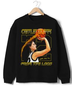 Caitlin Clark Sweatshirt From The Logo Custom Fan Art Graphic Crewneck Sweatshirt