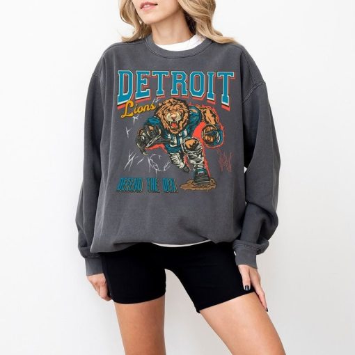 Detroit Football Sweatshirt/ Lions Football Crewneck/ Bootleg Detroit Football Shirt/ Detroit Sports Sweatshirt/ Detroit