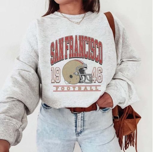 Vintage San Francisco Football Sweatshirt SF Football Crewneck Retro Niners Sweatshirt