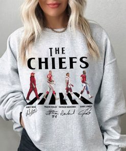 Kansas City Football Walking Abbey Road Shirt, Andy Reid, Travis Kelce, Patrick Mahomes, Chris Jones