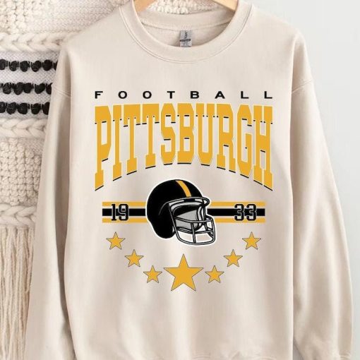 Pittsburgh Football Sweatshirt, Vintage Style Pittsburgh Football Crewneck, Football Sweatshirt, Pittsburgh Crewneck