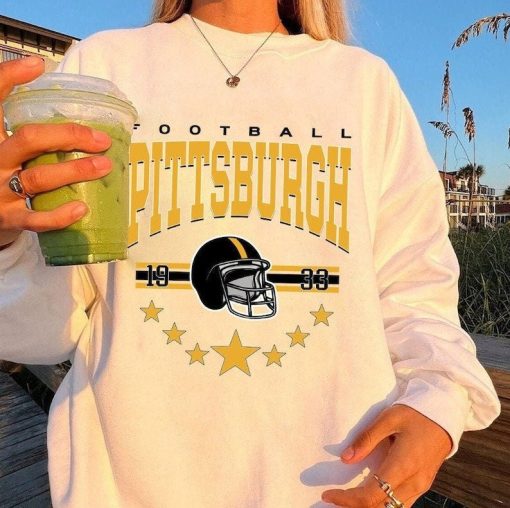 Pittsburgh Football Sweatshirt, Vintage Style Pittsburgh Football Crewneck, Football Sweatshirt, Pittsburgh Crewneck