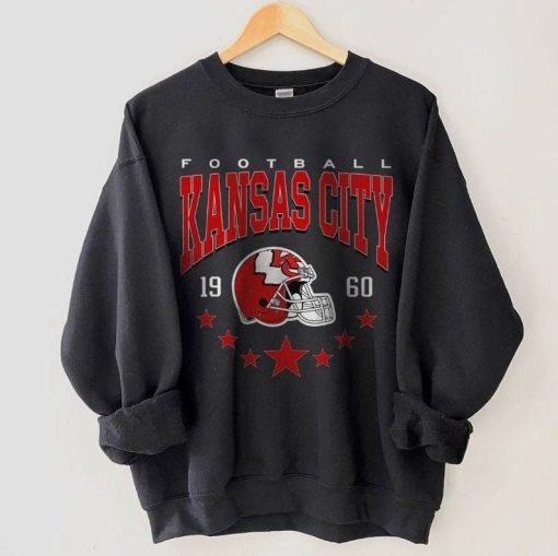 Kansas City Football Sweatshirt, Vintage Style Kansas City Football Crewneck, Football Sweatshirt, Kansas City Hoodie