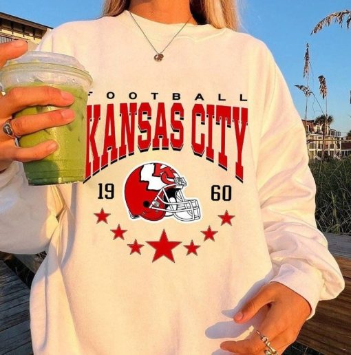 Kansas City Football Sweatshirt, Vintage Style Kansas City Football Crewneck, Football Sweatshirt, Kansas City Hoodie