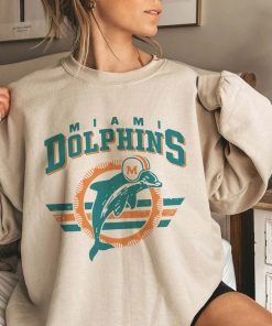 Vintage Miami Football Crewneck Sweatshirt, Dolphin Sweatshirt , Retro Miami Sweatshirt, Dolphin Gift