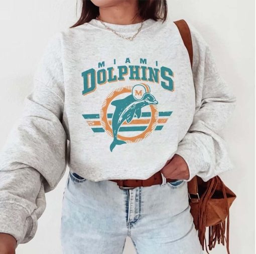 Vintage Miami Football Crewneck Sweatshirt, Dolphin Sweatshirt , Retro Miami Sweatshirt, Dolphin Gift