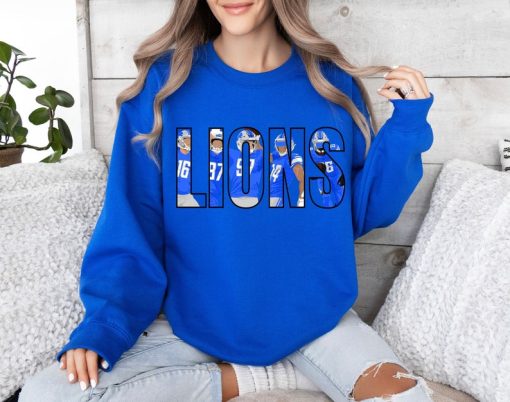 Detroit Football T Shirt, Lions Football Crewneck Sweatshirt, Detroit Lion Hoodie for Football Fan