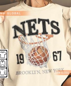 Brooklyn Basketball Vintage Shirt, Nets 90s Basketball Graphic Tee Sweatshirt, Retro For Women And Men Basketball Hoodie