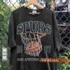 San Antonio Basketball Vintage Shirt, Spurs 90s Basketball Graphic Tee Sweatshirt