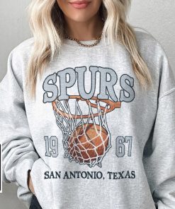 San Antonio Basketball Vintage Shirt, Spurs 90s Basketball Graphic Tee Sweatshirt