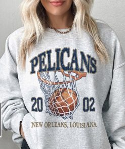 New Orleans Basketball Vintage Shirt, Pelicans 90s Basketball Graphic Tee Sweatshirt