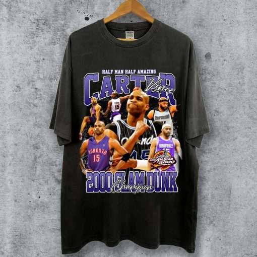 Vintage 90s Graphic Style Vince Carter T-Shirt - Vince Carter Shirt - Retro American Basketball T-Shirt Bootleg Gift Tee