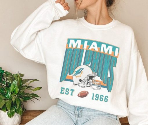 Vintage Miami Football Sweatshirt, Miami Dolphins Football Shirt, University Of Miami Shirt, Miami Game Day T-Shirt