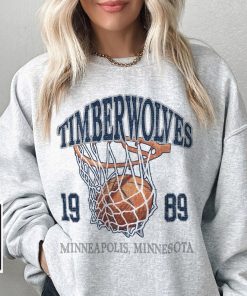 Minnesota Basketball Vintage Shirt, Timberwolves 90s Basketball Graphic Tee Sweatshirt