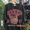 Houston Basketball Vintage Shirt, Rockets 90s Basketball Graphic Tee Sweatshirt