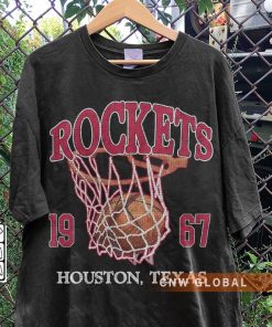 Houston Basketball Vintage Shirt, Rockets 90s Basketball Graphic Tee Sweatshirt