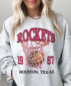 Houston Basketball Vintage Shirt, Rockets 90s Basketball Graphic Tee Sweatshirt