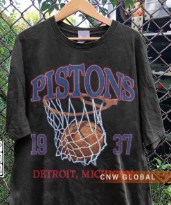 Detroit Basketball Vintage Shirt, Pistons 90s Basketball Graphic Tee Sweatshirt