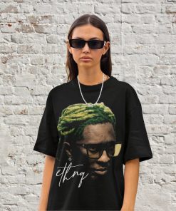 Retro Young Thug Green T Shirt, Hip Hop Rap Face Tee, Valentines Music Y2k Gift For Her Him, Vintage Bootleg