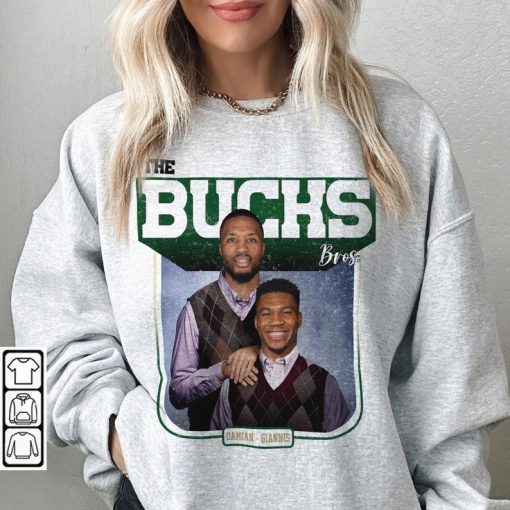 Damian Lillard Giannis Antetokounmpo Milwaukee Basketball Shirt, The Bucks Bros Funny Unisex Sweatshirt