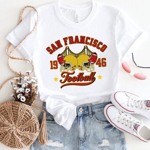 San Francisco Football Sweatshirt Vintage Golden Gate Bridge Shirt Football Fan Hoodie Game Day Outfit Crewneck Sweater