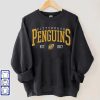 An antique 1990s Pittsburgh Penguins shirt, a college sweatshirt, a hockey fan gift, a hockey crewneck