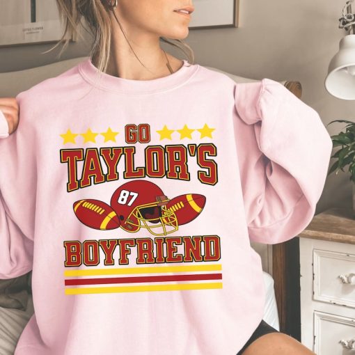 Go Taylor's Boyfriend Sweatshirt Taylor BF Shirt Funny Football Tee Game Day Hoodie Trendy Football Fan Gift Retro Style